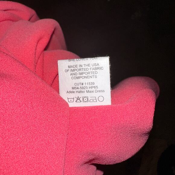 Show Me Your Mumu Adele Halter Maxi Dress Flamingo Pink NWT Size Small - Picture 8 of 8